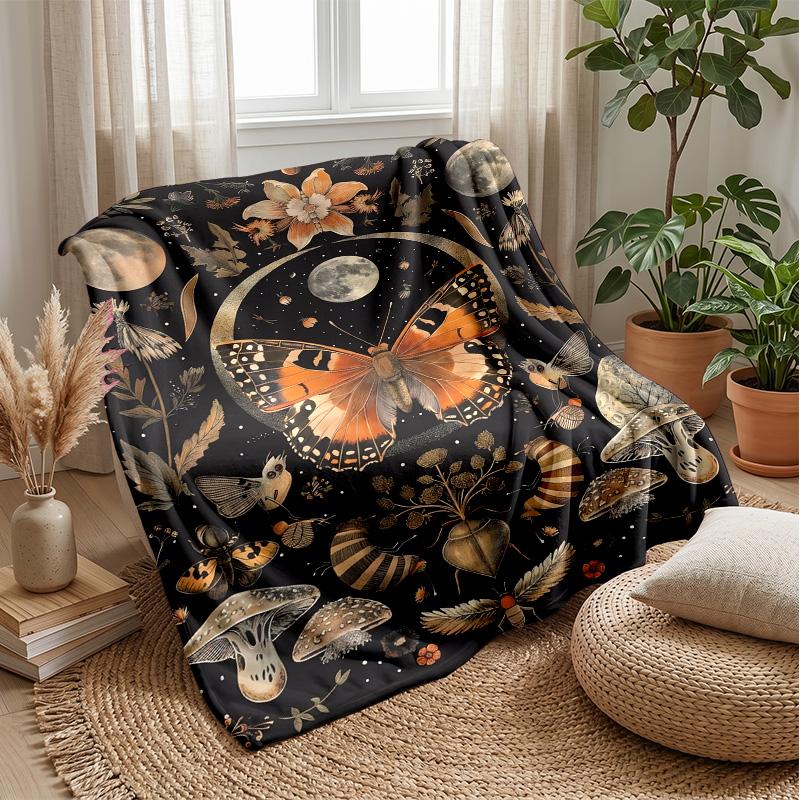 Butterfly Heart in Galaxy blanket Personalized Name Flannel Blanket Soft Cozy Plush Throw for Sofa Bed Lightweight Home Decor