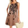 Summer Dresses For Women Beach Boho Sleeveless Vintage Printing Flowy Pocket Tshirt Tank Sundresses