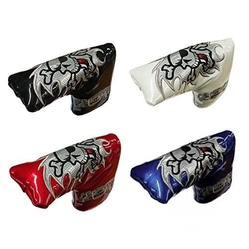 Чехол из высококачественной искусственной кожи, совместимый с Scotty Cameron Odyssey, магнитного типа, с рисунком черепа, штифтового типа, синего цвета, для открытия/закрытия, красного, черного,