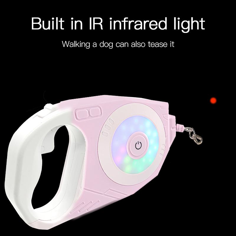 Автоматический поводок-рулетка для собак длиной 4 м со светодиодной подсветкой и лазерной игрушкой, роскошный поводок для маленьких и средних собак, аксессуары для выгула собак