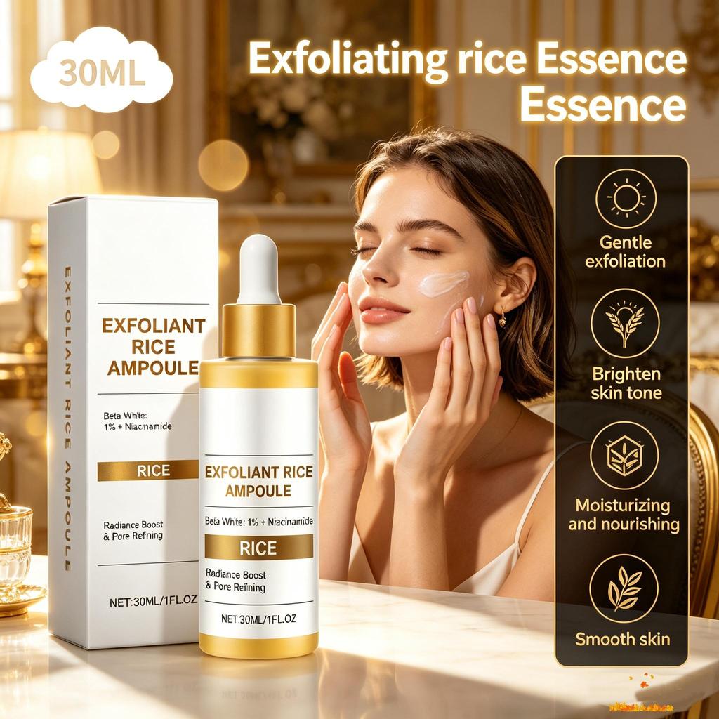 AMZ Rice Smoothing Essence Facial Serum Hydrating And Softening For All Skin Types Daily Face Care For Women man  30ml