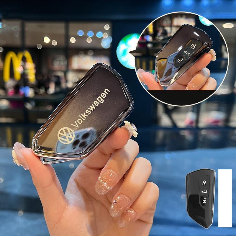 For VOLKSWAGEN VW 3 Buttons TPU Car Smart Remote Key Case Fob Cover For VW Volkswagen Golf 8 Mk8 MK4 2020 2021 GTI GTD R ID3 ID4