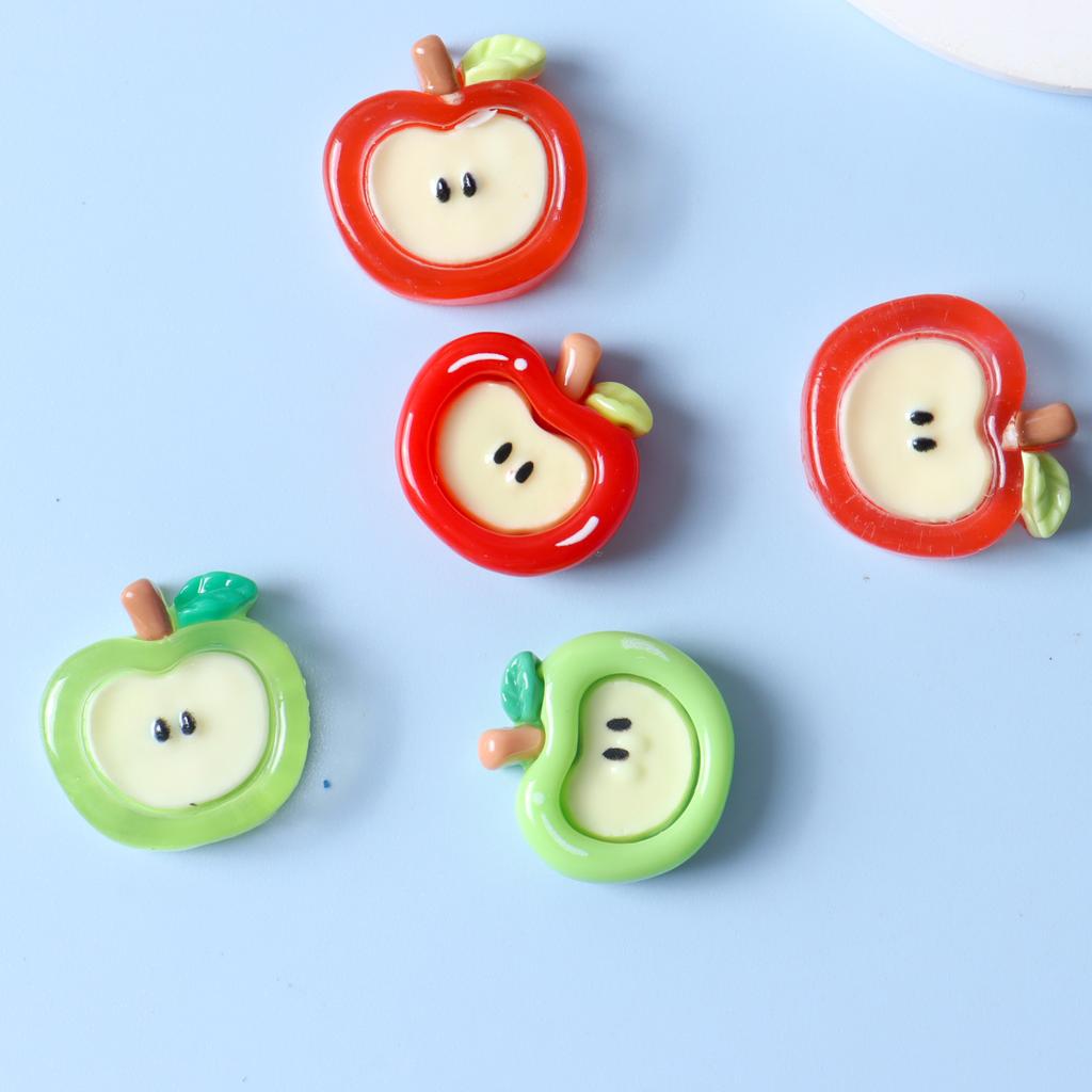 10pcs Cute Cartoon Clear Black Seed Fruit Flat Back Charms Flat Back Resin DIY Bracelet Hairpin Cabochons Decoration Accessorie