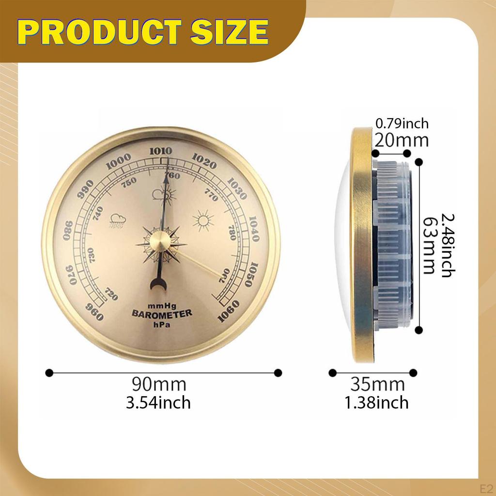 Hygrometer Thermometer Versatile Use Indoor Outdoor Air Pressure Gauge for Warehouses Sailing Ship