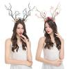 10Pcs Flower Antler Headbands Deer Horns Hairband Floral Reindeer Headpiece for Women Girls Halloween Cosplay Party Photo