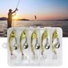 5Pcs Fishing Sequins Lures Baits Metal Fishing Lures Spoons Hard Fishing Lures Fishing Spoons Lures Triple Hook Set