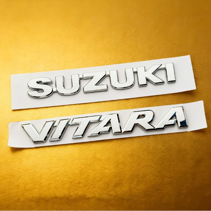 Для Suzuki Vitara Передняя решетка эмблема Задний значок багажника Глянцевый черный ABS логотип Наклейка на кузов автомобиля Декаль Аксессуары