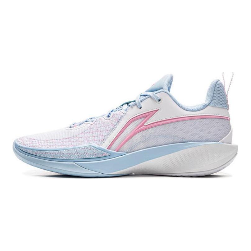 Li Ning Speed 2 Удобные и модные Нескользящие Упругие Низкие Баскетбольные кроссовки Мужские Бело-синие ABAV009-2