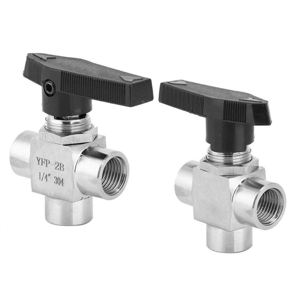 3 Way Ball Valve BSPP Female Thread Stainless Steel Valve for Water Pipe Flow ControlBSPP 1 4in