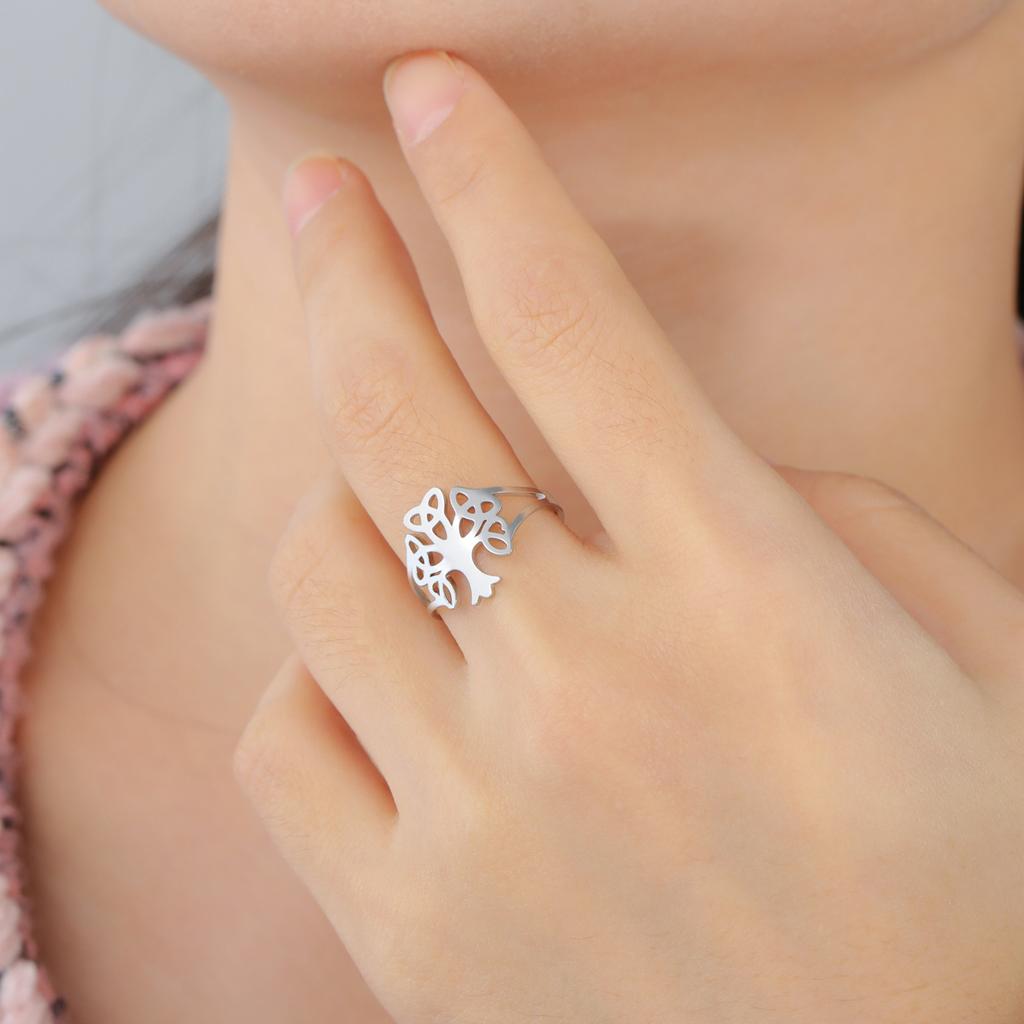 Кольцо для пары из нержавеющей стали с кельтским узлом, кольцо с деревом, амулет золотого цвета, ювелирные изделия, свадебный подарок, новый