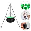 Halloween Witch Cauldron with Green Light Eyeballs for Outdoor Garden Lawn or Patio Decoration 30 7 Inch Tall Tripod
