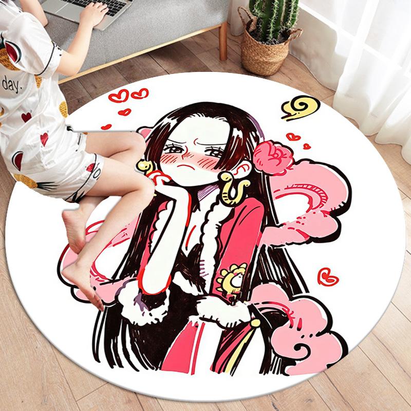 One Piece Boa Hancock Round Area Rug Carpet Rug For Living Room Bedroom Sofa Playroom Decor Nonslip Floor Mat