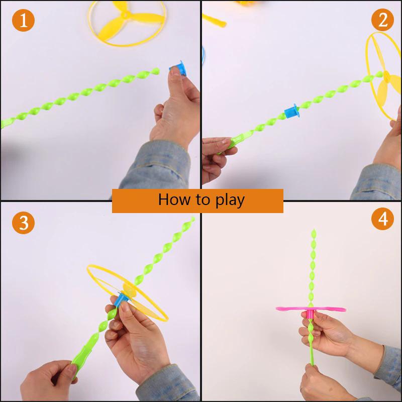 20 шт. Вращающаяся игрушка летающая тарелка, красочная стрекоза, вертолет с ручным приводом, дисковые игрушки, детские сувениры для вечеринки по случаю дня рождения, подарки для гостей