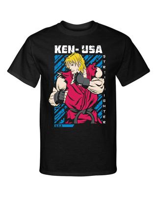 Street Fighter Кен США Видео Боевые Искусства Игровая Футболка Унисекс Футболка