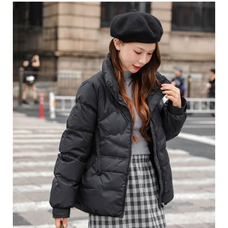 Стильная и утягивающая куртка из хлопкового пуха для миниатюрных женщин, легкая и теплая, воротник-стойка
