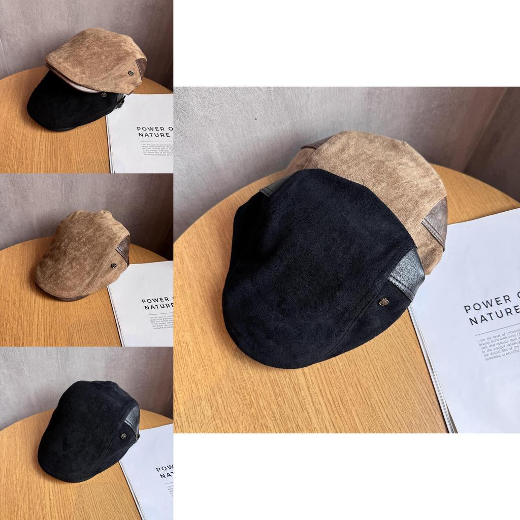Простой Ретро Однотонный Замшевый Нейтральный Повседневный Берет для Повседневной Зимней Моды