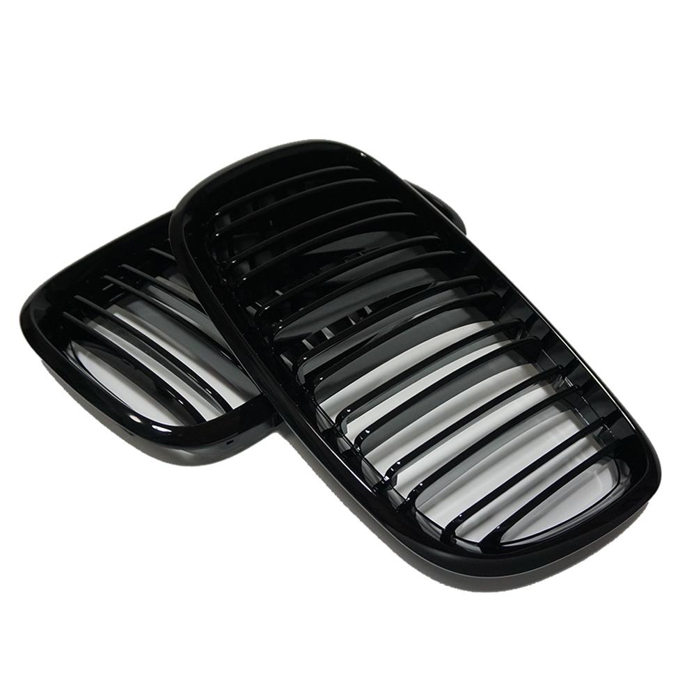 2 шт., бампер, решетка для почек, передняя решетка с двойной планкой для BMW X5 X6 E70 E71 2008-2013, глянцевый черный гоночный автомобиль, Стайлинг автомобиля