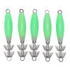 5Pcs Luminous Octopus Hook Glow In The Dark Fishing Lures Jigs Green for Saltwater Fishing