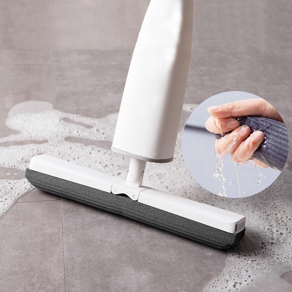 CLEANHOME Sponge Floor Floor Absorbent Mop with Flat Mop for and Wet and Dry No Hand Washing PVA White Mop, Mop, Wiper, Wringer, Lightweight, Windows,