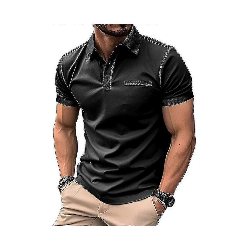 (XL,Black)Men's Short Sleeved Clothing