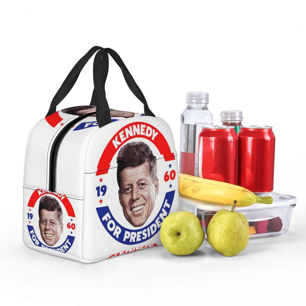 John F Kennedy For President Vote In 1960 Insulated Lunch Bag for Women Kids Portable Food Boxes Thermal Lunch Box Tote
