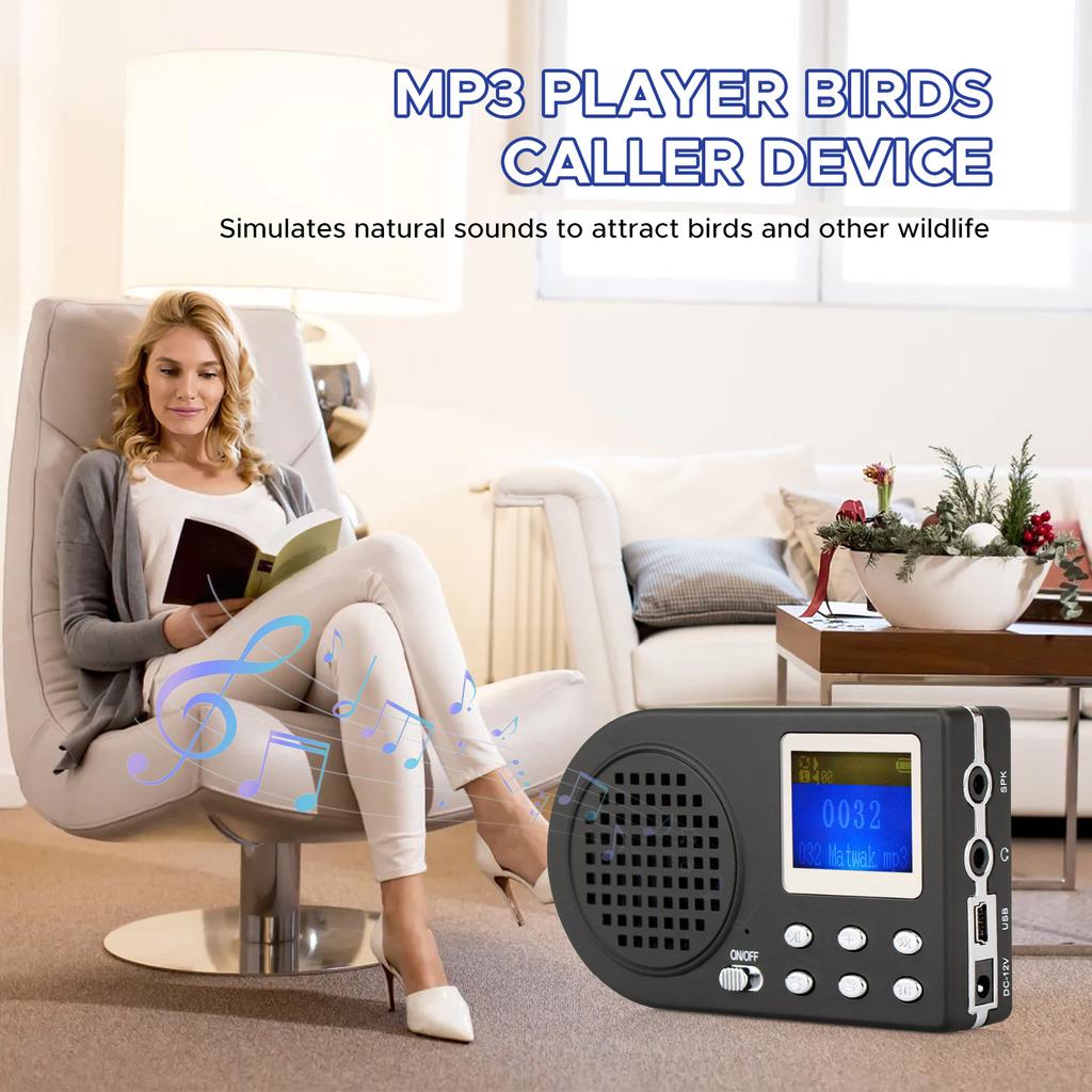 MP3 Bird Call Speaker Simulated Chirping Bird Outdoor Bird Chirping Amplifier with Wireless Remote 110 Animal Sounds MP3 Speaker