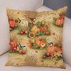 Color Watercolor Pumpkin Pillowcase Super Soft Polyester Decorative Plant Cactus Cushion Cover Suitable for Car Sofa Pillowcase