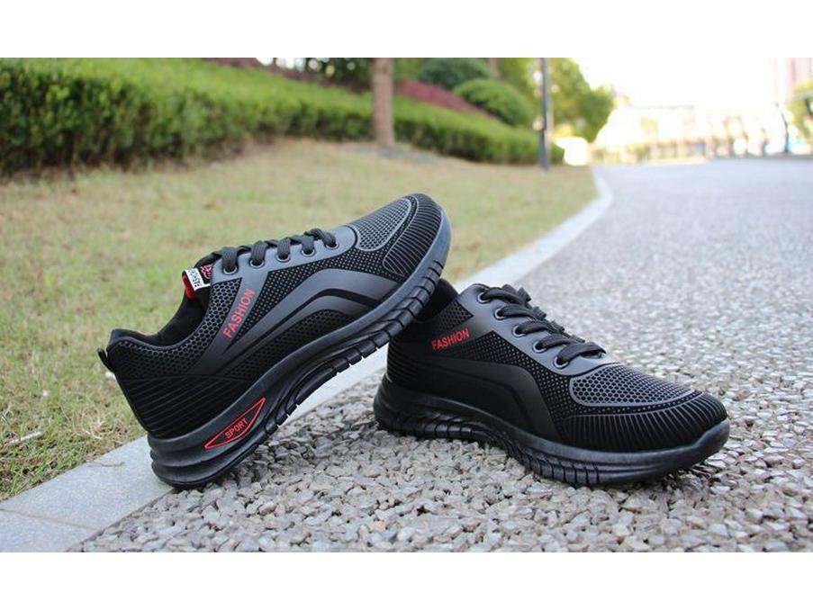 Men's Waterproof Black Leather Sneakers - Thick-Soled, Non-Slip, Soft Sole, Wear-Resistant, Versatile Casual Running Shoes