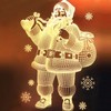 LED Suction Cup Light 3D Door and Window Santa Claus Bells Christmas Lights Snowflake