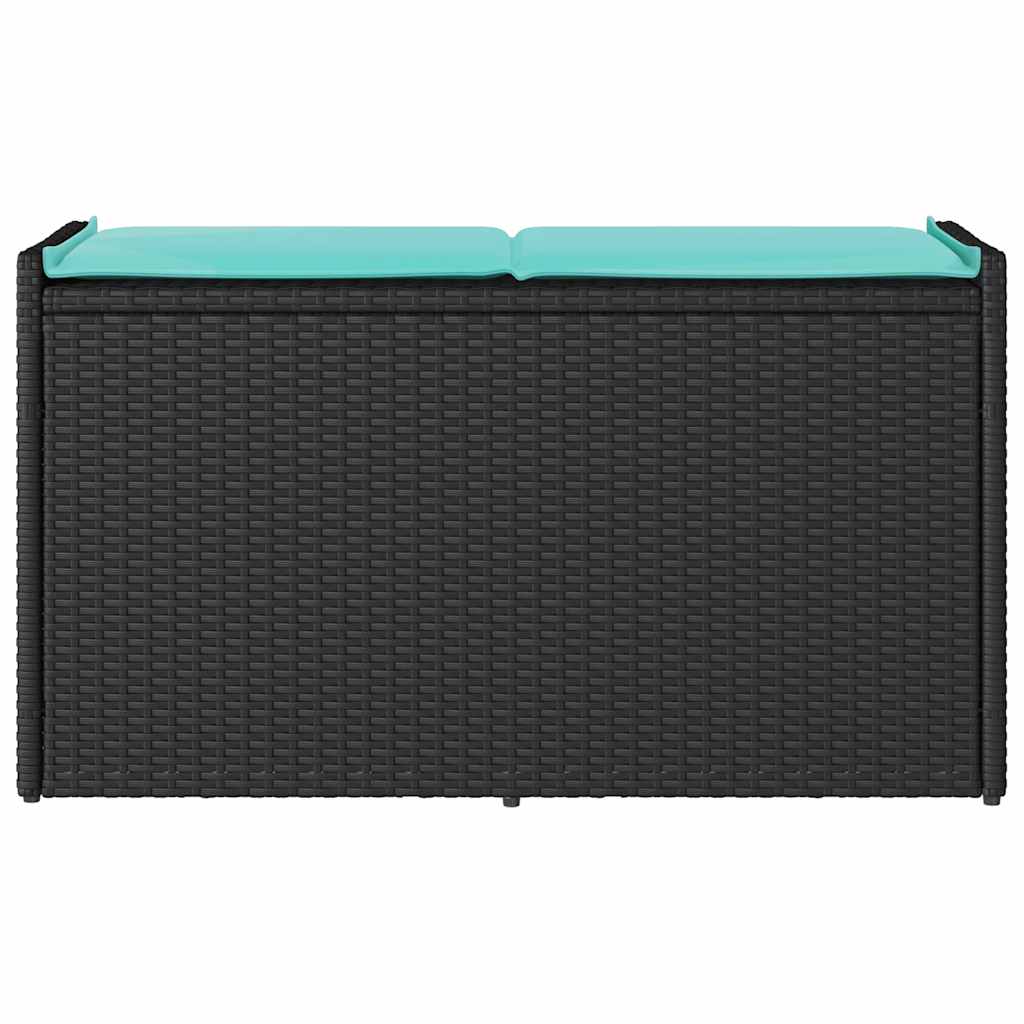 Outdoor Storage Bench with Cushion Black 100 cm