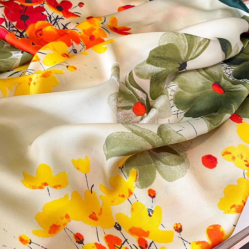 Роскошный дизайн 180X90СМ Шали Пляжные Женские Квадратные Шарфы Популярные Четыре Сезона Бандана Солнцезащитный Новый Стиль Шелковый Шарф