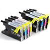 Compatible Ink for Brother 4 Color Pack X 2 Large Capacity Brother Ink LC12 Series Can Be Used with Genuine Ink Comes with IC Chip Compatible with
