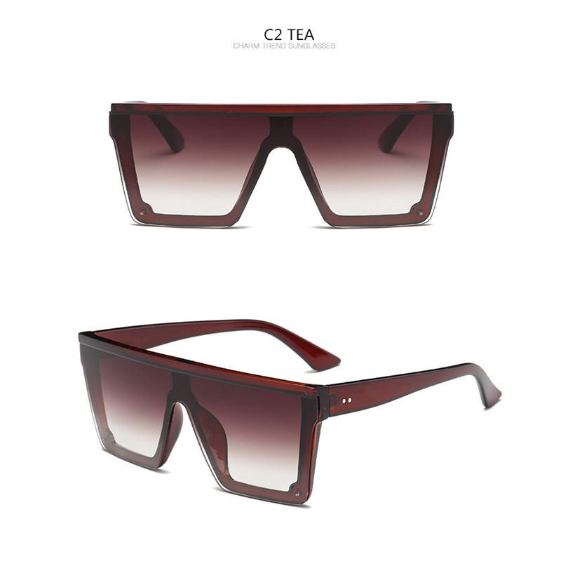 Лучшие очки uv400, солнцезащитные линзы с граненым верхом, плоские женские и мужские солнцезащитные очки, квадратные солнцезащитные очки большого размера