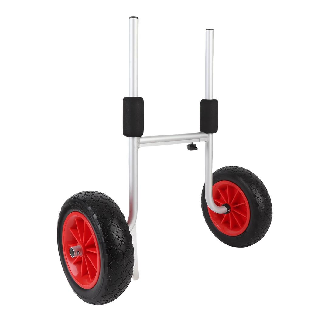 Kayak Cart with 10 Inch Solid Wheels Adjustable Width Heavy Duty Foldable Canoe Carrier Boat Trailer Transport