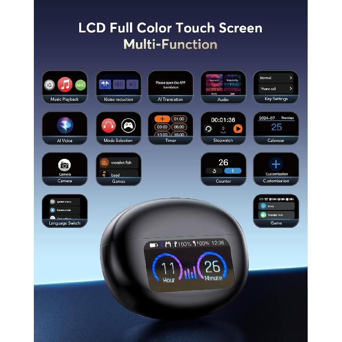 AI Translation Earbuds Real Time,144 Language Translator Earbuds, Audifonos Traductores Inglés Español,3-in-1 Translating Device, Translate Ear