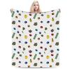 Cookie Monsters Cartoon  Blanket Fleece Decoration Sesame Street SesameStreet Soft Throw Blanket for Sofa Car Plush Thin Quilt