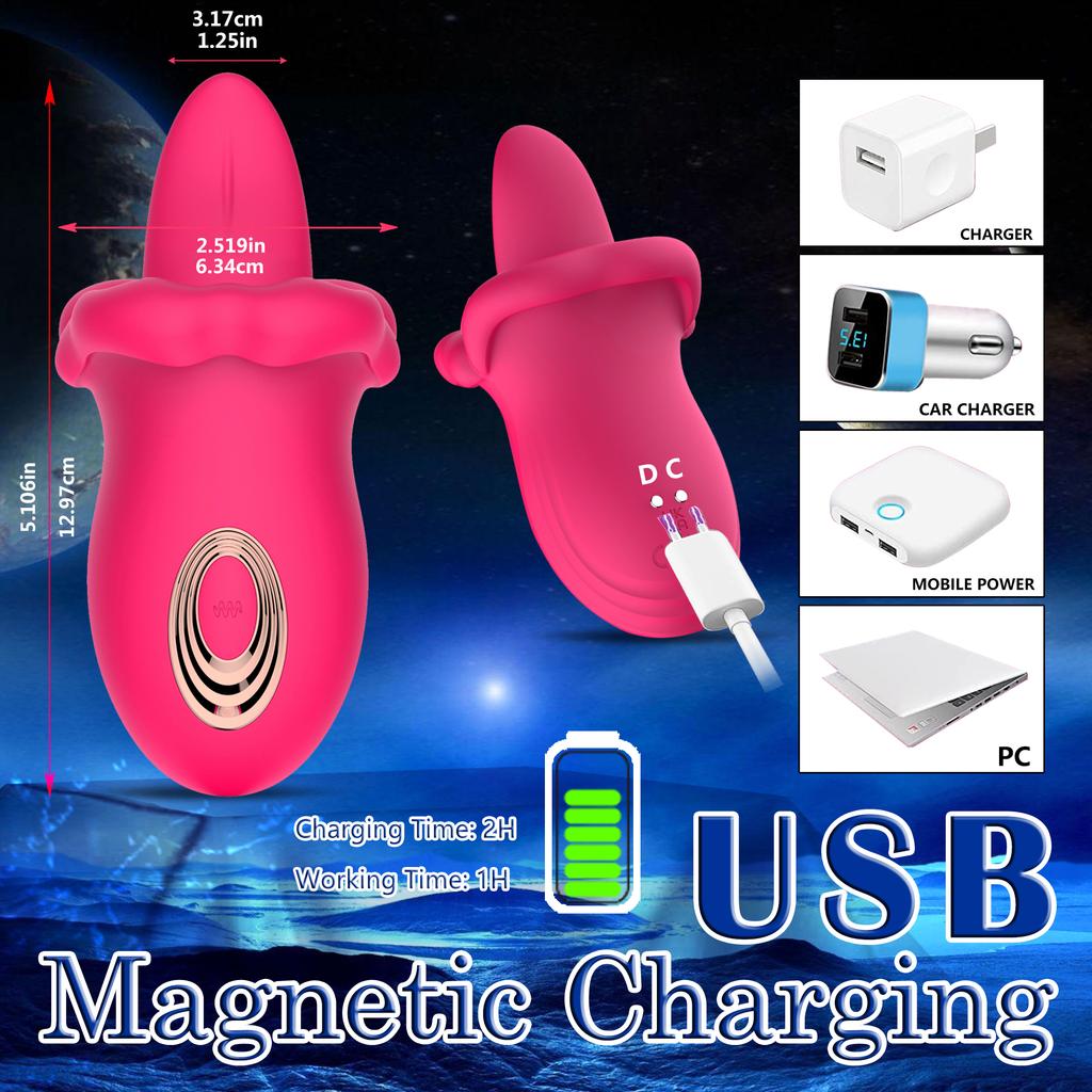 Tongue Licking Vibrator Female G-Spot Orgasm Sex Toy Nipple Clitoral Anal Stimulator Oral Sex Tongue Vibrator Female Sex Toy