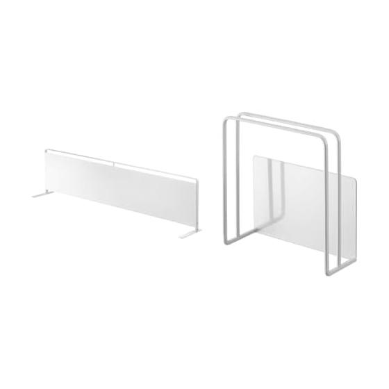 Yamazaki Jitsugyo Kitchen Freestanding Steel Panel Horizontal White Approx. W84XD14XH21cm Tower Floating Storage Easy Installation