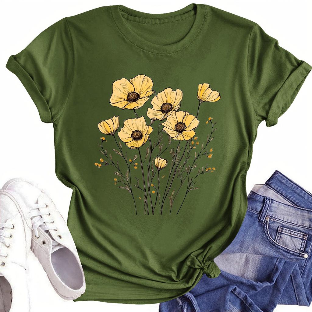 Toddler Girl Boy T-Shirts Kids Top Boys And Girls Printed Short Sleeved T-shirt 1-12Y