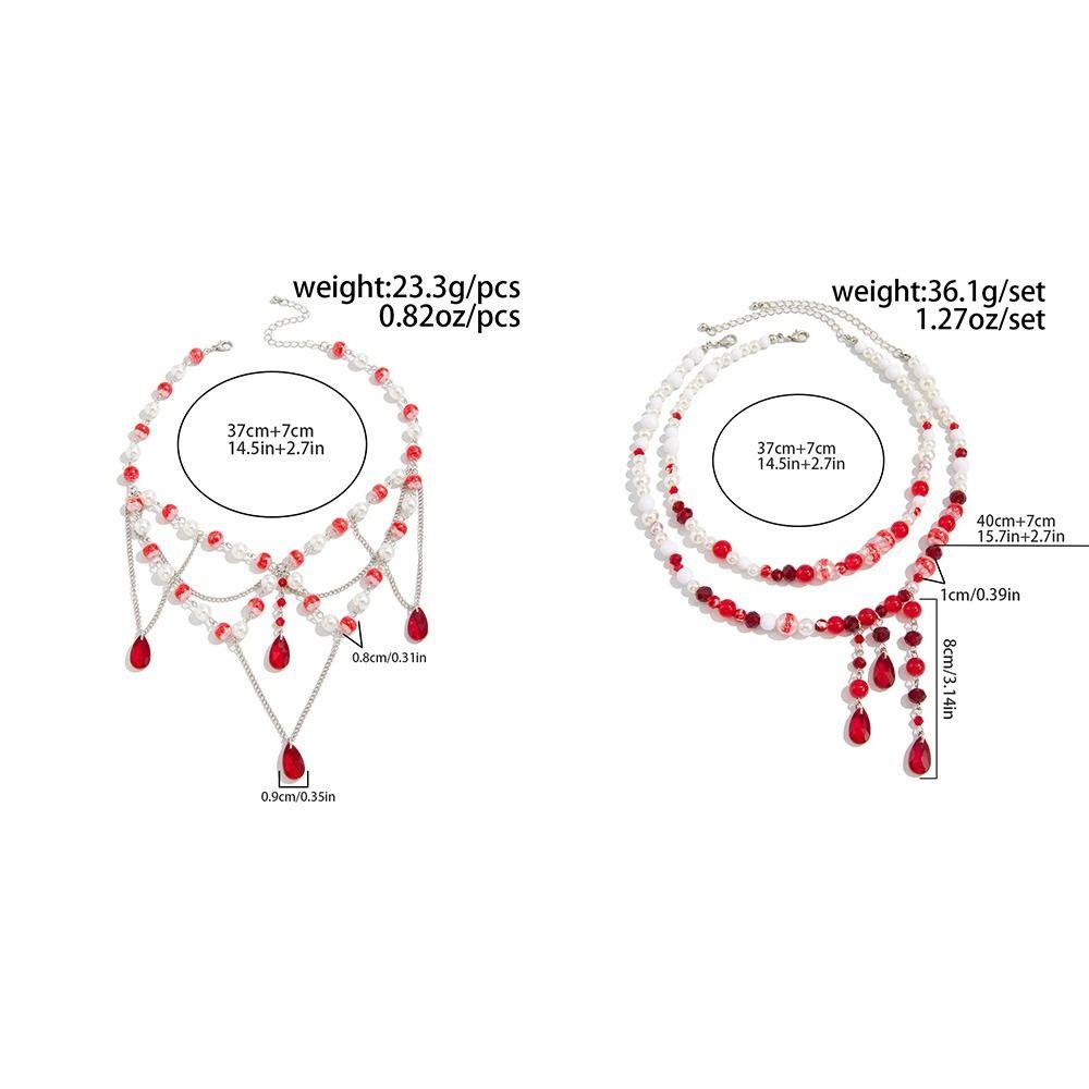 Многослойное ожерелье-капля крови с кисточкой, готическая бижутерия, модный Хэллоуин, чокер на ключицу, вечеринка