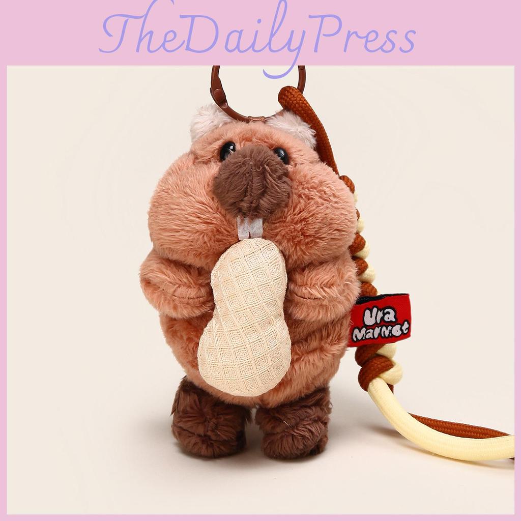 Eating Cartoon Cute Groundhog Plush Toy Pendant Keychain For Gift