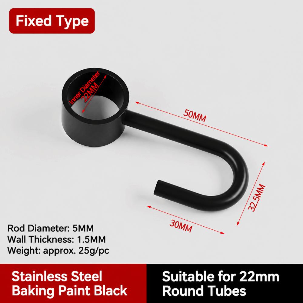 4pcs Rod Mount Pipe Hook Hanger Stainless Steel Hanging Pipe Hook Durable Tube Rod Hook Home