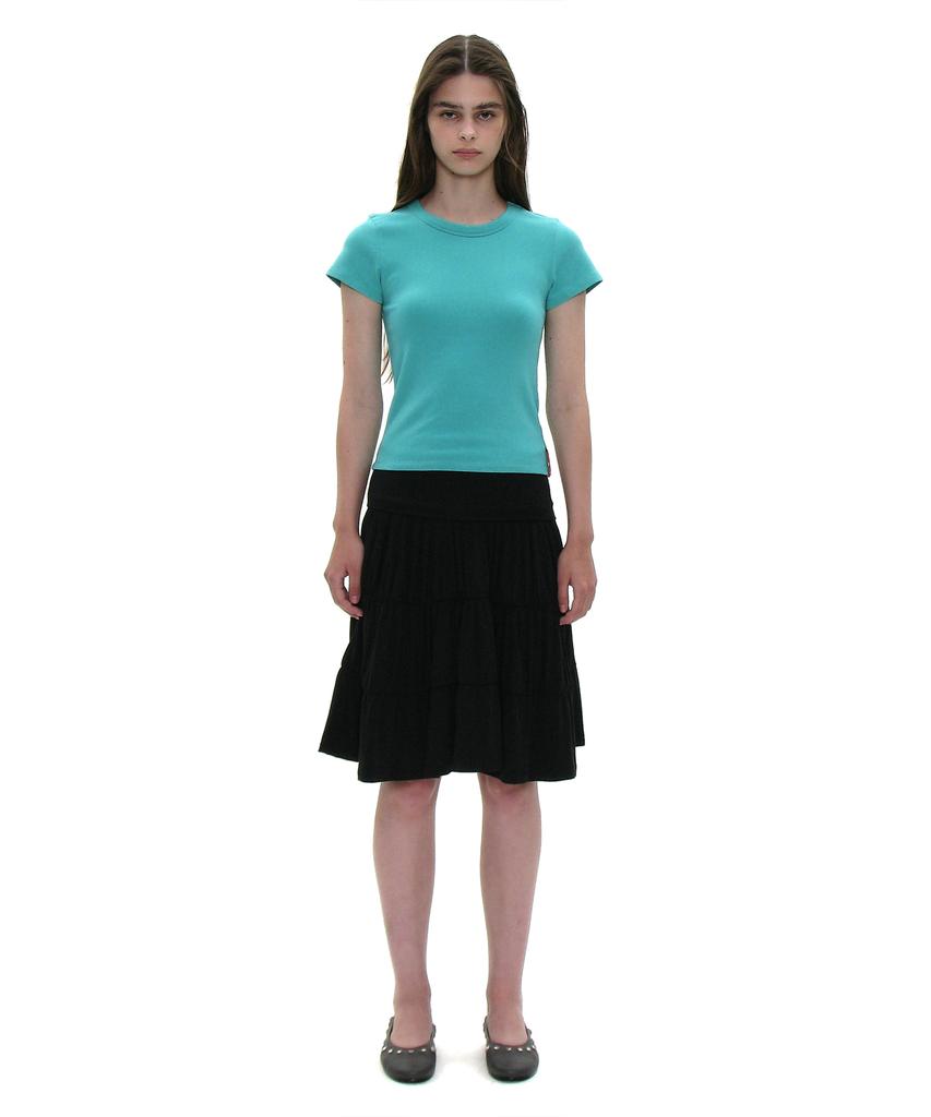Юбка-миди Partimento Woman Pwc Jersey с рюшами и ярусами_Черный