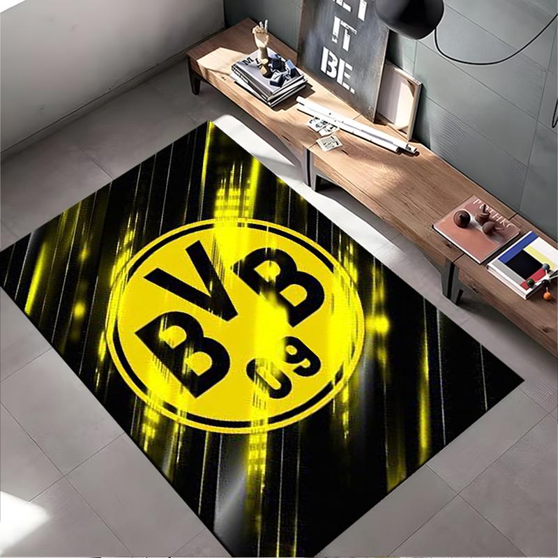 Коврик для футбольного клуба, Боруссия Дортмунд BVB 09, Желто-черный принт с молнией, Декор для болельщика футбола, Нескользящий коврик