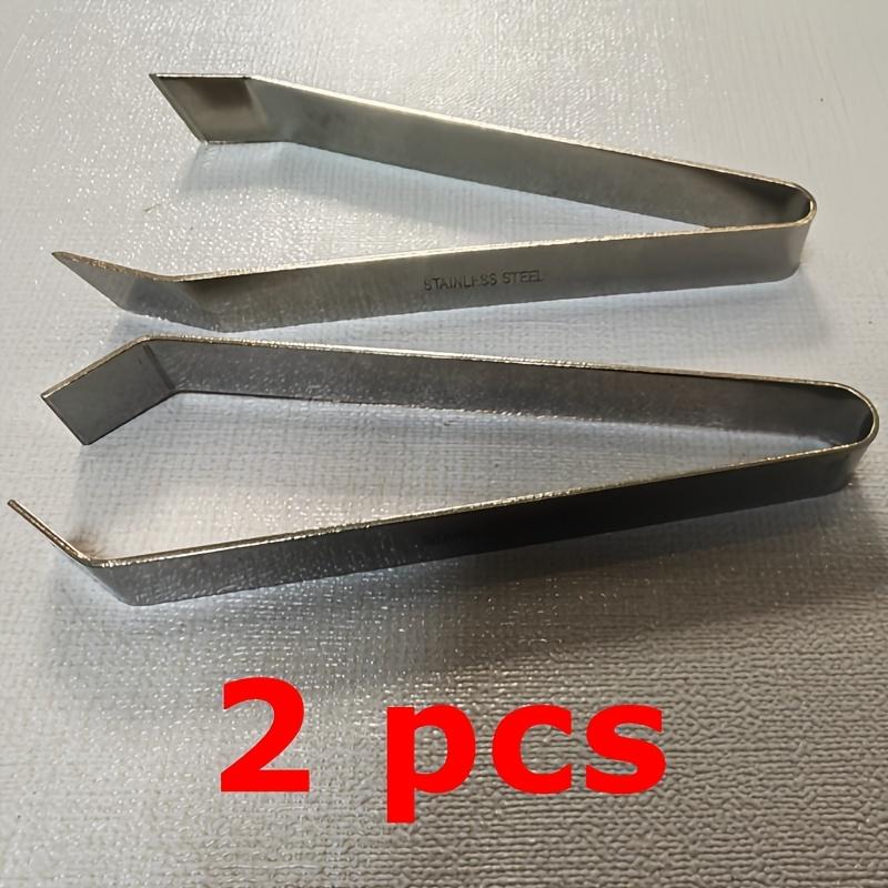 2pcs Stainless Steel Fish Bone Tweezers Pincer Clip Puller Remover Tongs Fish Bone Plucking Clamp Kitchen Gadgets Tools,1pc Flat Mouth,1pc Slant Mouth