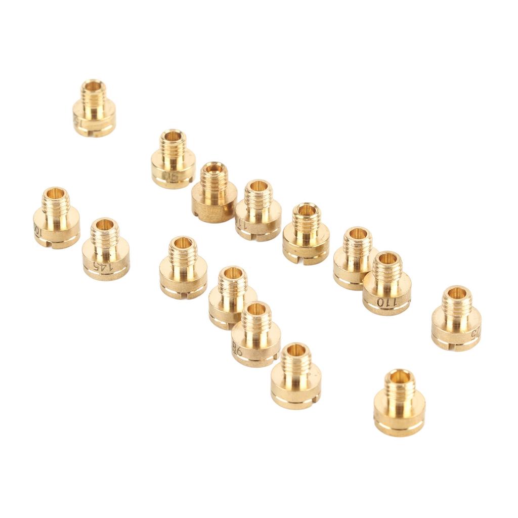 15pcs Carburetor Main Jets Kit 88‑150 Metal Durable Nozzle for Mikuni N100 604 VM22 VM24 VM26 VM30