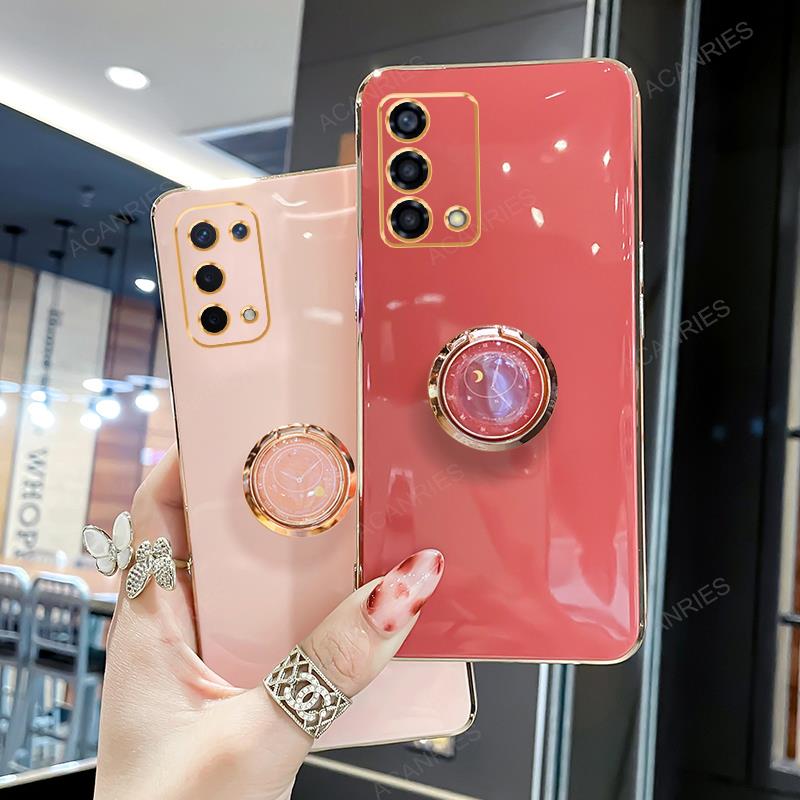 A9 A5 2020 роскошный модный чехол-держатель с покрытием для Oppo A54 A74 A16 A57 A53 A52 A54s A93 A17 4g 5g подставка силиконовая задняя крышка
