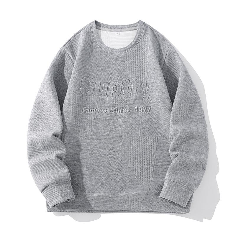 Мужской теплый модный универсальный свитер большого размера из мягкой ткани, свободный повседневный спортивный трикотаж с длинным рукавом