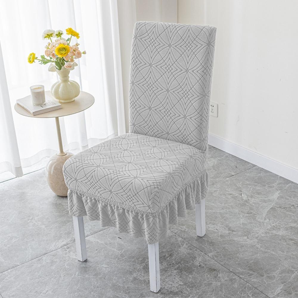 1PC Jacquard Plush Stool Slipcover Anti-Slip Skirt Chair Cover Seat Slipcover Living Home Decor