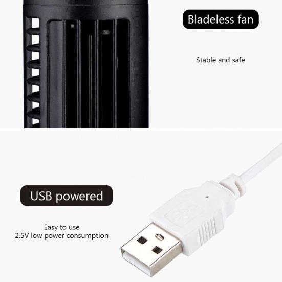 Безлопастной 2 мини-электрических USB-скоростных настольных вентилятора воздушного охлаждения для домашнего офиса 2